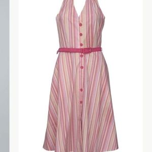 Fall SALE Voodoo vixen midge striped halter neck dress